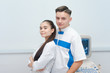 © salomonus_ - Portrait of a young doctors. Young girl and man in medical uniform. Medical students