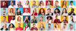 © Pixel-Shot - Collage of photos with different people using mobile phones