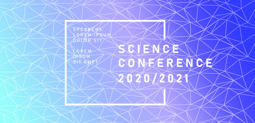 Aufkleber - Abstract geometric blue background with connected lines, low poly mesh. Poster template for Science and IT Technologies Business Conference.