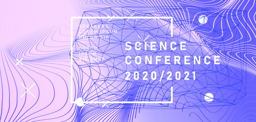 Aufkleber - Abstract geometric blue background with connected lines, low poly mesh. Poster template for Science and IT Technologies Business Conference.