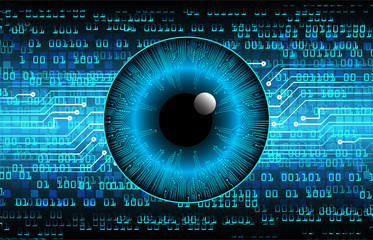 blue eye cyber circuit future technology concept background