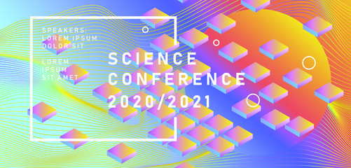 Fototapete - Abstract geometric background. Poster template for Business and IT Technologies Conference.