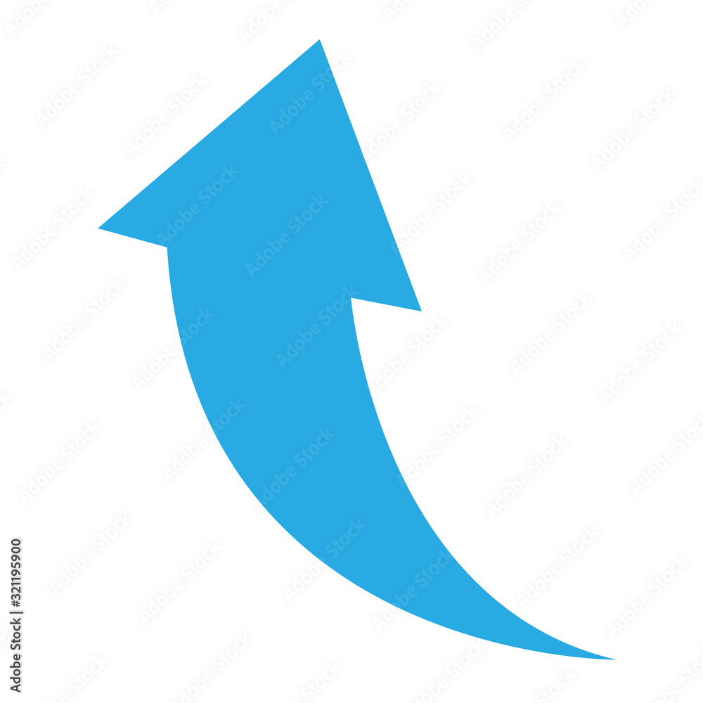 arrow icon on white background. flat style. blue arrow icon for your ...