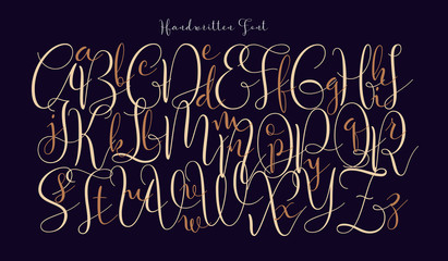 Poster - vector calligraphic script font. classic style handwritten typeface.