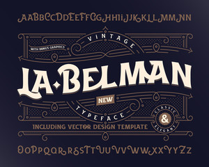 Poster - vintage vector font with beautiful classic design ornate