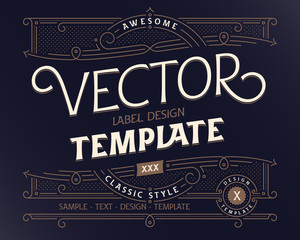 Wall Mural - Vector design template of classic style vintage label