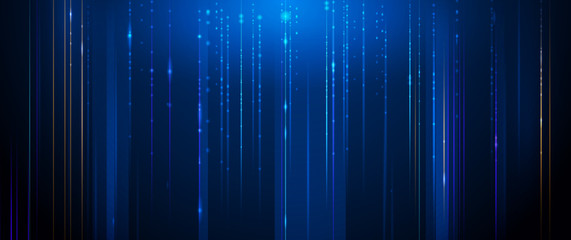 Illustration of light ray, stripe line with blue light, speed motion background. Vector design abstract, science, futuristic, energy, modern digital technology concept for wallpaper, banner background
