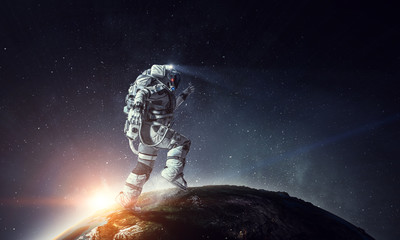 Wall Mural - exploring outer space. mixed media