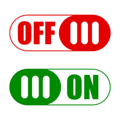 Poster - on off switches on a white background. Red and green switch. Isolated vector illustration