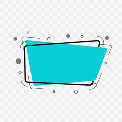 Wall Mural - flat style blue and black trendy sign banner label design element