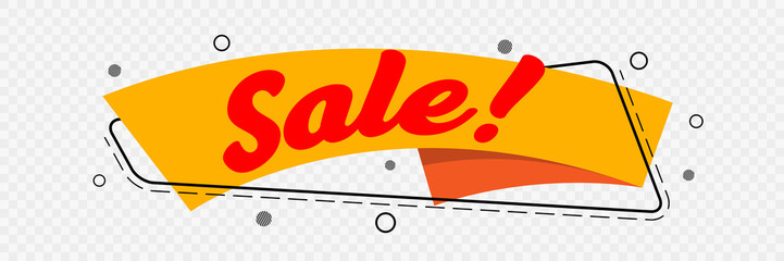 Wall Mural - flat style orange trendy sign banner label design element