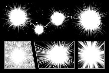 Wall Mural - manga thunder sparkling effect set