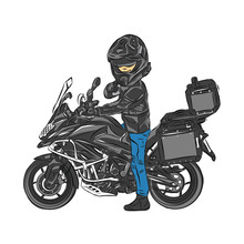 Adventure Touring Motorcycle Vector  With Graphic.