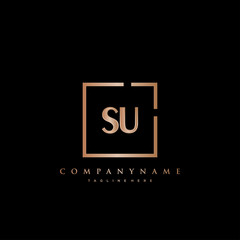 SU Initial Luxury logo vector.