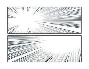 Wall Mural - manga radial speed lines set