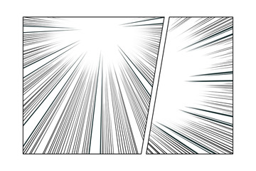 Wall Mural - manga radial speed lines set