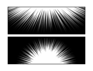 Wall Mural - manga radial speed lines set