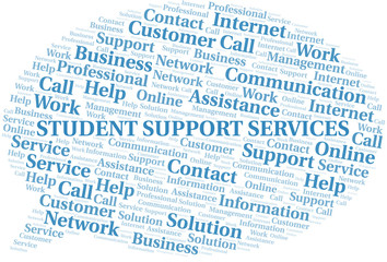 Student Support Services word cloud vector made with text only.