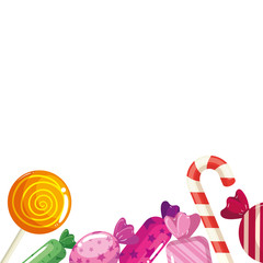 Wall Mural - set of candies isolated icon vector illustration design