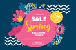 Hand drawn spring sale special offers.Vector