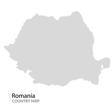 Romania Map Vector Contour. Romanian Map Country Design Isolated Travel Illustration