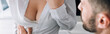 © LIGHTFIELD STUDIOS - panoramic shot of businessman hugging sexy secretary with big breast in office