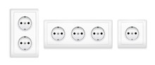 Power Socket Outlet Wall Plug Icon. Electric Round Eu Power Socket Illustration