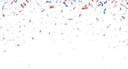 Wall Mural - Celebration background with red, blue, and white confetti