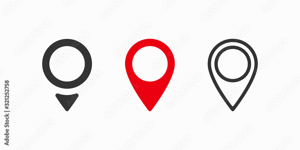 Red maps pin. Location map icon. Location pin. Vector icon - obrazy, fototapety, plakaty 