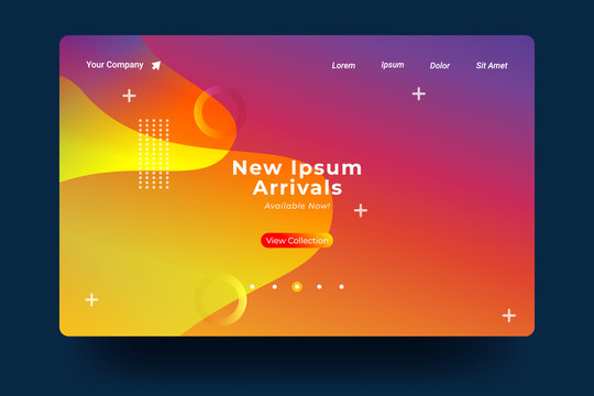 Website Landing Page with gradient colorful Background. Modern design. Easy editable For landing page, banner, website, homepage, card, ui, or apps. Vector illustration