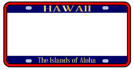 Poster - Blank Hawaii State License Plate