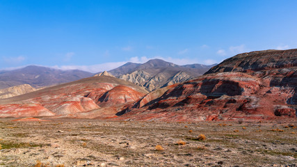 Striped red mountains, the beauty of nature