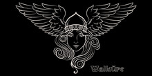 Viking Design. Valkyrie In A Winged Helmet. Image Of Valkyrie, A Woman Warrior From Scandinavian Mythology