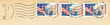 Briefmarke stamp Deutschland Germany 50 Jahre Marshallplan Amerika Flagge zerbombt flag US America 100 Gesicht Mann man drei 3 3er gestempelt used