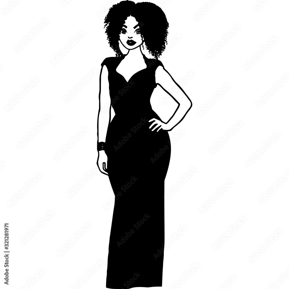 African American Woman - Prom Queen Classy Lady, Black Afro People  Silhouette Vector Stock Vector | Adobe Stock