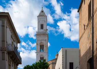 View from the top down of the bell tower of the church of Modugno, Bari - Puglia, Italy