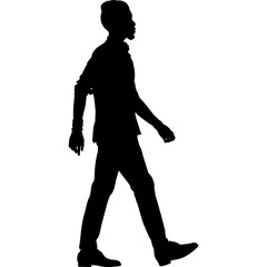 Wall Mural - African Amercian Man Walking, Black Afro People Silhouette Vector