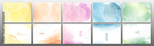 Fotografía Set of pastel color watercolor background