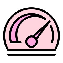 Poster - Style speedometer icon. Outline style speedometer vector icon for web design isolated on white background