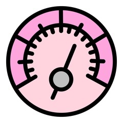 Poster - High speedometer icon. Outline high speedometer vector icon for web design isolated on white background