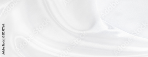Fotomural White gray satin texture that is white silver fabric silk panorama background with beautiful soft blur pattern natural
