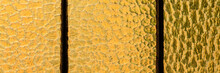 Yellow Textured Glass. Copy Space. Background.Panorama