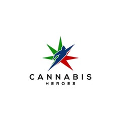 Wall Mural - cannabis logo design creative vector