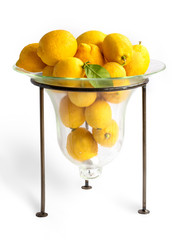 Wall Mural - lemons in a glass vase