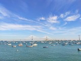Fototapeta  - View of Cadiz Bay in a sunny day. Spain