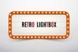 Retro lightbox billboard vintage frame. Vintage banner light box. Cinema or show signboard decoration advertise