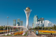 Nur-Sultan (Astana)/ Kazakhstan - 09.13.2017: City centre of Nur-Sultan (formerly Astana) with Bayterek tower
