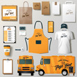 Vector bakery corporate branding identity template design set.