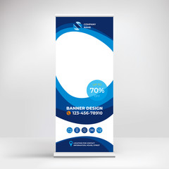 Wall Mural - roll-up banner design, layout for presentations, seminars, conferences, modern background for advert