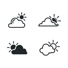Poster - cloud and sun icon template color editable. cloud and sun symbol vector sign isolated on white background illustration for graphic and web design.